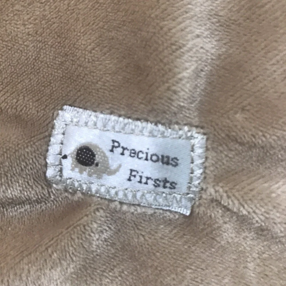 Just One Year Precious Firsts Tan Brown Elephant Security Blanket Lovey Rattle